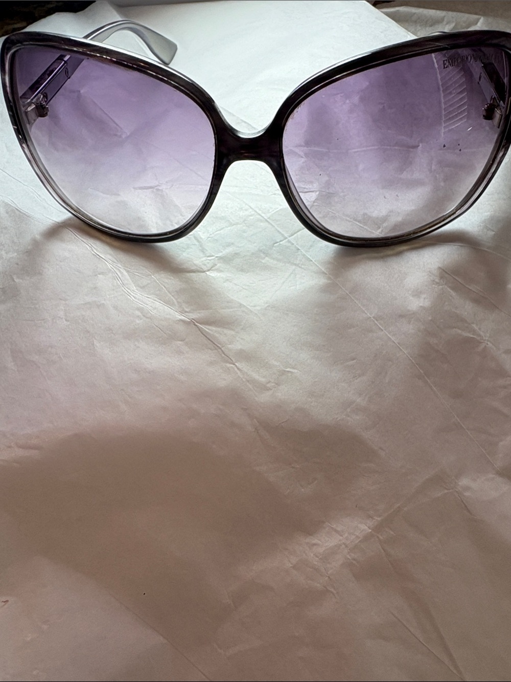 Emporio Armani Women's Oversized Sunglasses with Lavender Gradient Lenses